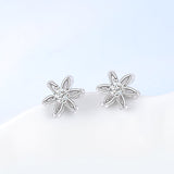 Flower Shape Earrings Snow Winter Beautiful Silver Jewelry Earrings