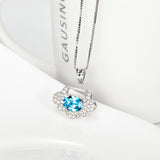 Hot Sale Baby'S Gifts Blue Gemstone Lock Shape Jewelry 925 Sterling Silver