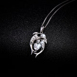 Cubic Zircoina 925 Sterling Silver Dolphin Shape Necklace Wholesale
