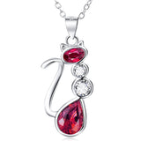 Cat Tail Red Cubic Zirconia Jewelry Necklace Fashionable Women Necklace