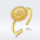 S925 Sterling Silver Mans Star Ring gold plated ring