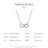 925 Sterling Silver Colorful Infinite Love Pendant Necklace Precious Jewelry For Women