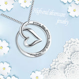S925 Sterling Silver Creative Sister Blessing Silver Pendant Necklace Men And Women Jewelry Cross-Border Exclusive