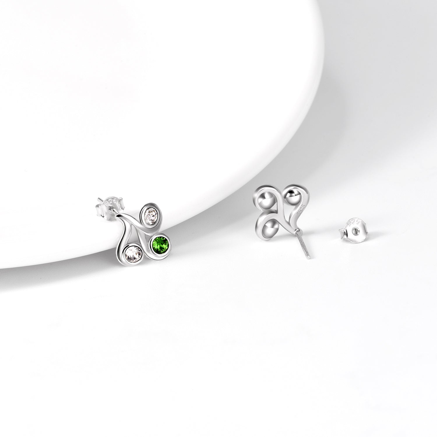 Green Gemstone Leaf Earrings High Quality Jewelry Design For Girl