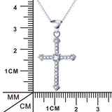 Religious White Cubic Zirconia Cross Necklace Factory 925 Sterling Silver Necklace