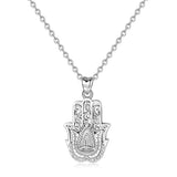 S925 Sterling Silver Hamsa Hand Necklace Pendant Item Jewelry Wholesale