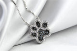 Cat Paw Claw Necklace Black Zirconia Cubic Silver Children Necklace