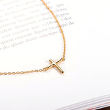 Gold Plating Cross Necklace Cute Bright Color Silver Pendant Necklace