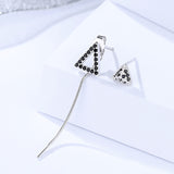 s925 sterling silver earrings simple triangle female earrings zircon micro-inlaid silver jewelry