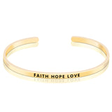 FAITH HOPE LOVE Engraved Bangle Silver Wholesale Design Bangle
