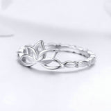 925 Sterling Silver Lotus Flower Finger Rings Flower Rings for Women Sterling Silver Jewelry