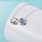 Butterfly Necklaces for Women Sterling Silver Love Forever Infinity Pendant Necklace Jewelry Gifts for Mom Girlfriend