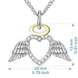 S925 Sterling Silver Creative Love Angel Wings Pendant Necklace Female Jewelry Cross-Border Exclusive