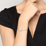 925 sterling silver bracelet female wild sweet temperament cross chain micro diamond pearl bracelet