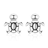 Beautiful Designed Turtle Shape Earrings Silver Sterling Animal Earrings