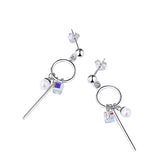 water crystal beads long earrings