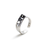 925 Sterling Silver Ring Fashion Pop Ring Trend Polished Open Silver