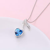 S925 Sterling Silver Creative Blue Diamond Music Symbol Pendant Necklace Female Jewelry Cross-Border Exclusive