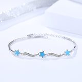 s925 sterling silver bracelet fashion wild star female bracelet drip plastic jewelry