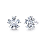 S925 Silver Zircon flower stud earrings wholesale earrings Korean Fashion