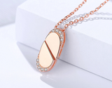 S925 Silver Jewelry Korean Wild Women's Micro Inlaid Heart Necklace Agate Shell