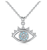 Blue Evil Eye & Enamel CZ Pendants Necklaces