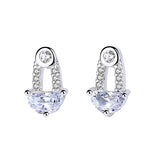 heart-shaped zircon earrings 