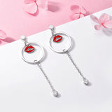 S925 sterling silver fashion lip print stud earrings wholesale jewelry