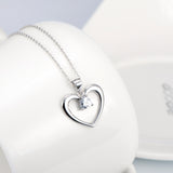 Loving Heart Shaped Pendant Necklace Wholesale 925 Sterling Silver Jewelry For Woman