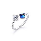 S925 Sterling Silver Changing Crystal Open Fashion Ring