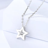 S925 sterling silver jewelry women's Korean fashion wild diamond necklace star necklace wholesale