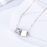 S925 Sterling Silver Jewelry Women's Korean Fashion Joker Geometric Necklace with Diamonds Wholesale