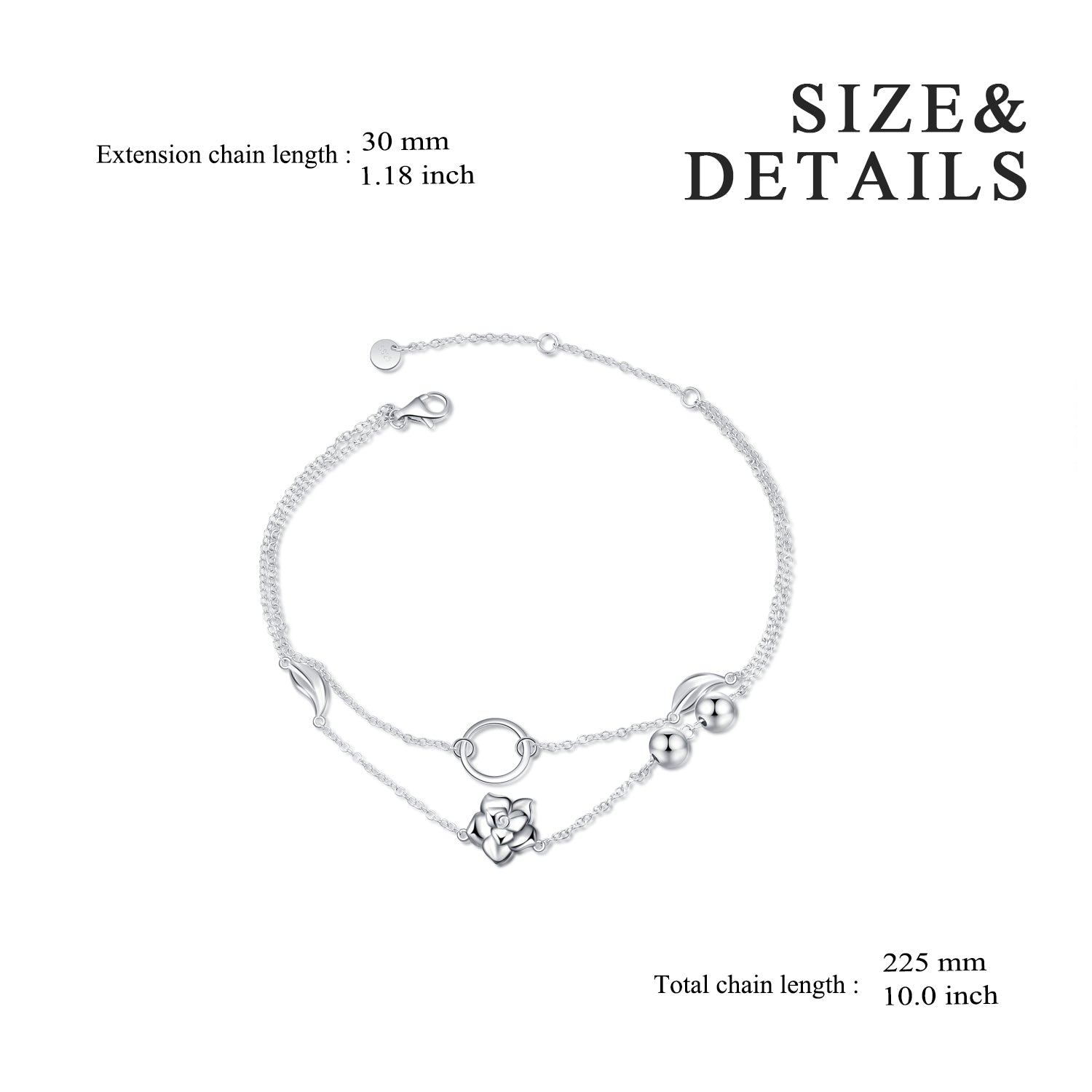 Silver Wholesale 925 Sterling Silver Charm Anklet Wholesale Handmade Jewelry Anklet