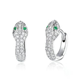 925 Sterling Silver Exquisite Snake Hoop Earrings Precious Jewelry For Women