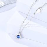 S925 Sterling Silver Jewelry Women's Korean Fashion Wild Diamond Hexagon Necklace