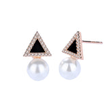 bead geometric triangle earrings