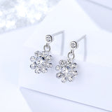 S925 Sterling Silver Jewelry Korean Creative Fashion Flower Inlaid Zircon studs earring