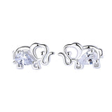 elephant inlaid zircon earrings