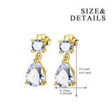 925 Silver High Quality Elegant Ladies Gold Plating Water Drop Earrings