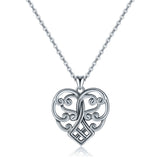 Heart Shaped Oxidized  Celtic Knot Pendant S925 Sterling Silver Vintage Necklace Pendant