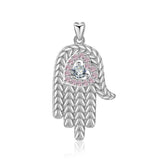 Hamsa Diamond  Necklace Pendant  S925 Sterling Silver  Fashion Jewelry for women