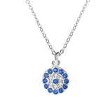 micro diamond cross chain round necklace