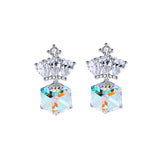  crystal crown earrings