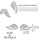 Peace Dove Wings Cubic Zirconia Silver Angle Wings Stud Earrings