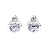  geometric triangle zircon earrings