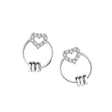 heart-shaped circle earrings