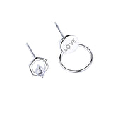 love circle earrings asymmetric jewelry