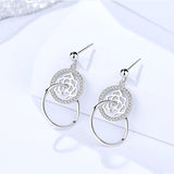 S925 sterling silver earrings flower circle earrings fashion atmospheric jewelry trend accessories