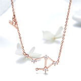 925 Sterling Silver Rose Gold Plated Fashion Chain Necklace For Libra Women