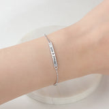 925 Sterling silver Bracelets for Women Customize Engrave Name Bar Bracelets & Bangles with Infinity Gift for Lovers